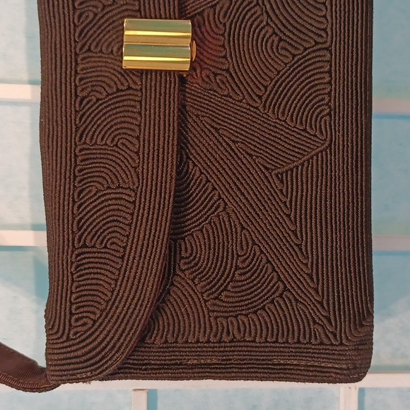 Vintage Normandie hand bag chocolate brown 5503 - Picture 3 of 12